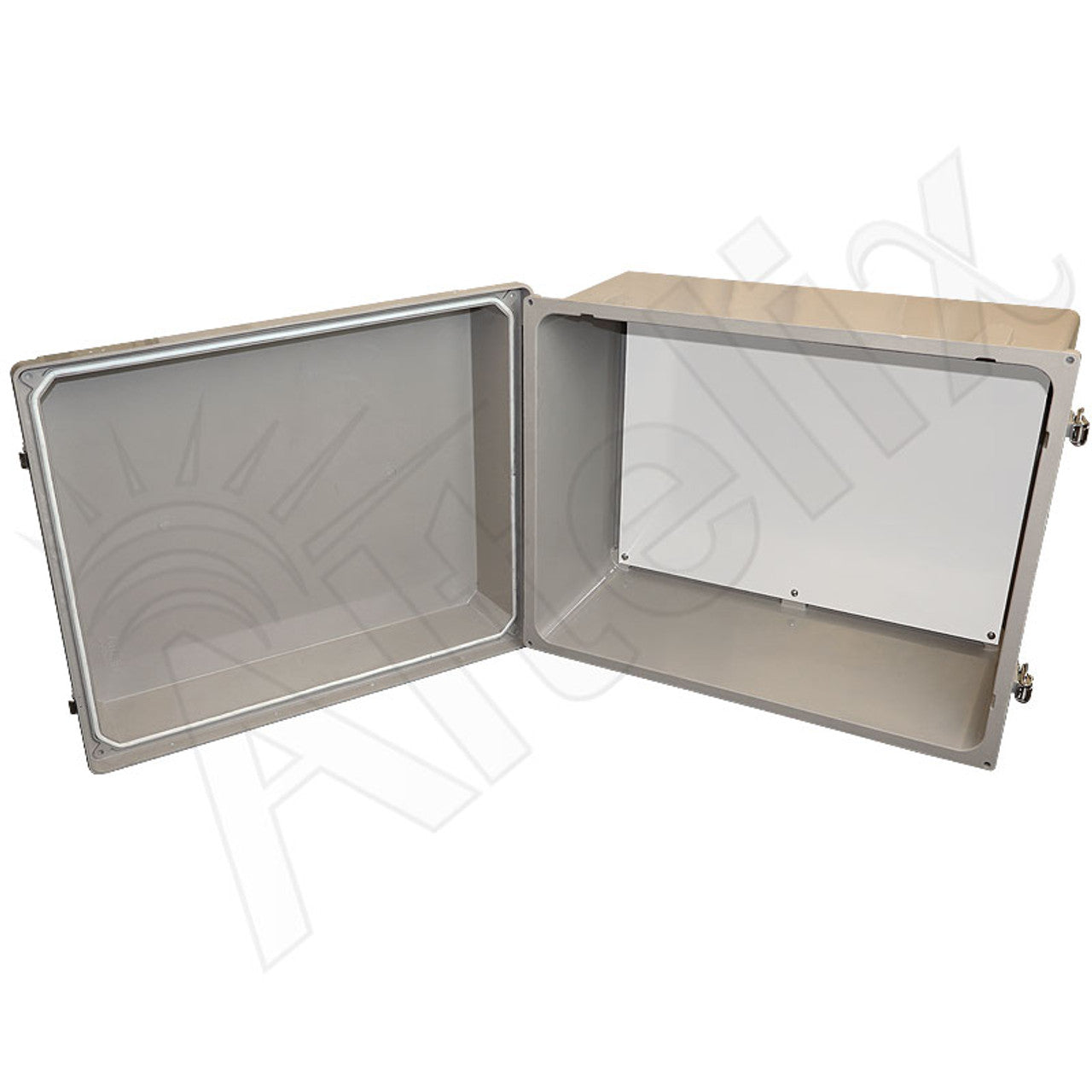 Altelix NEMA 4X Fiberglass Weatherproof RF Transparent Wireless Enclosure with No-Drill PVC Equipment Mounting Plate