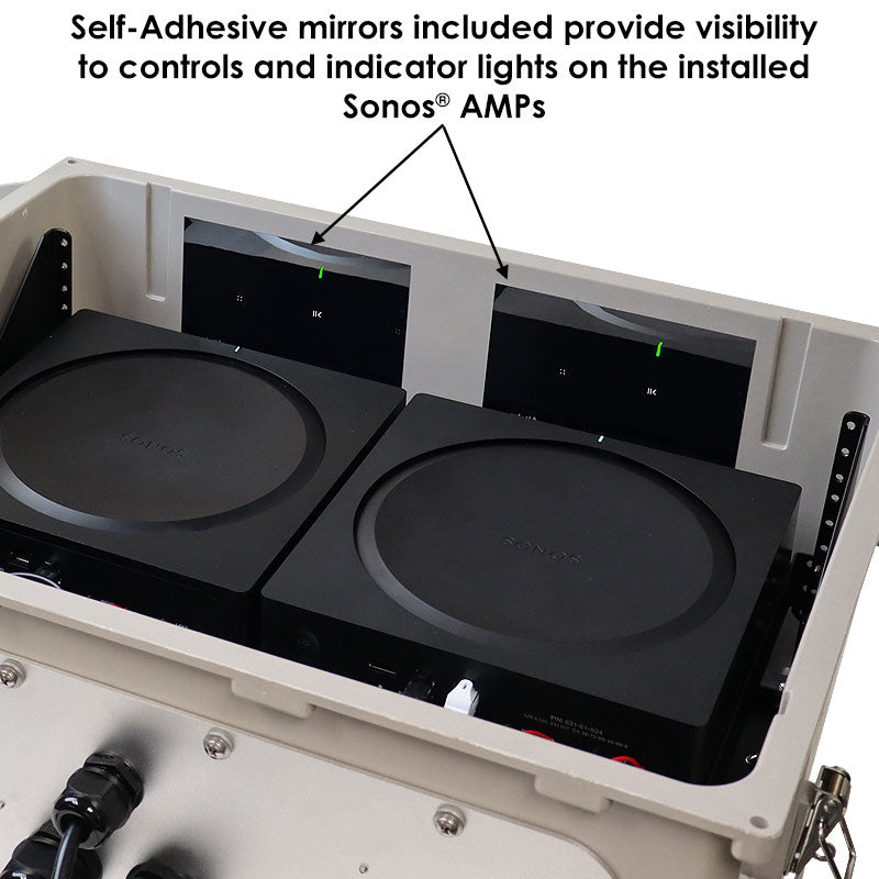 Altelix Weatherproof Dual Sonos® AMP Enclosure with 120 VAC Outlets & Power Cord