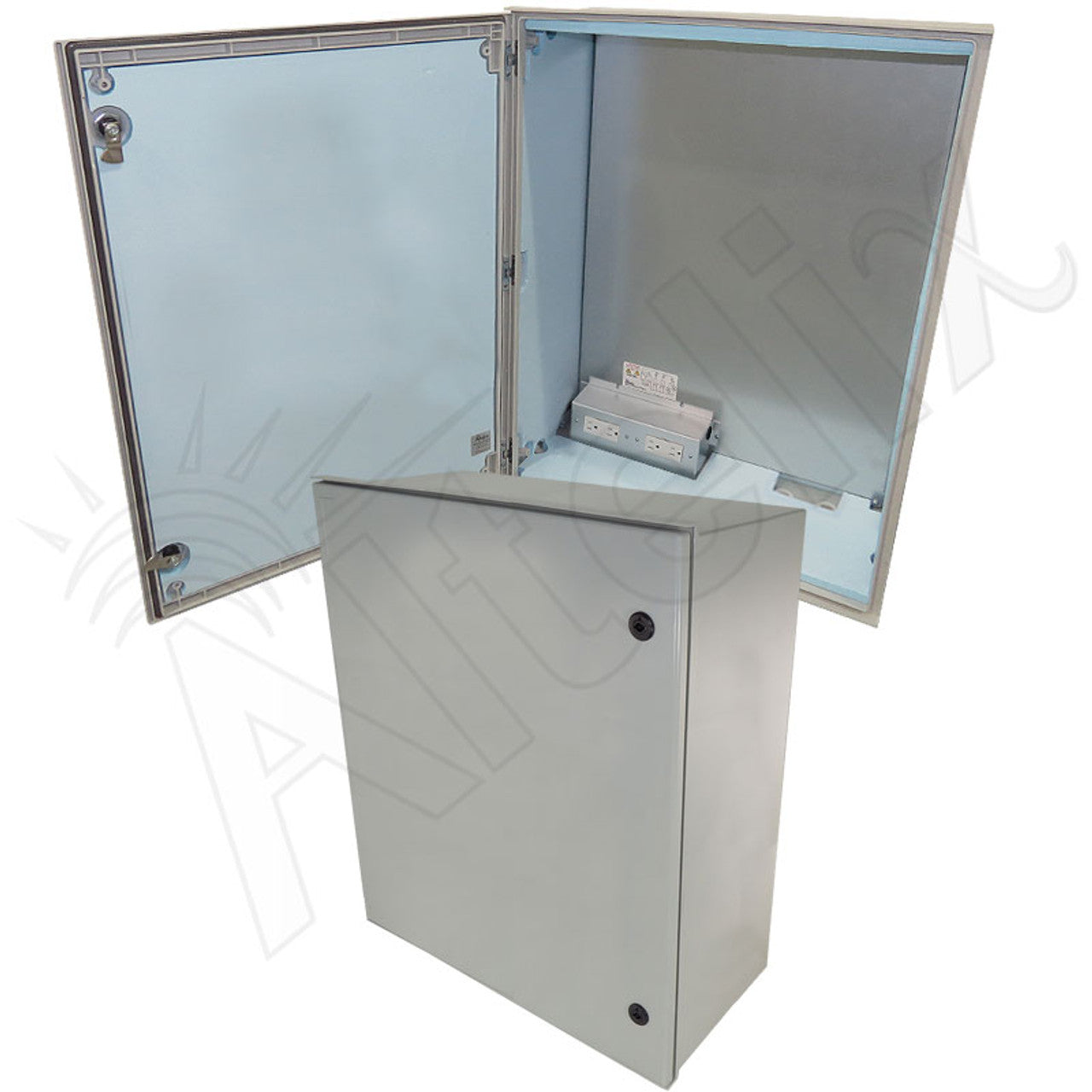 Altelix Insulated NEMA 4X Fiberglass Heated Weatherproof Enclosure with Equipment Mounting Plate, 400W Heater & 120 VAC Outlets