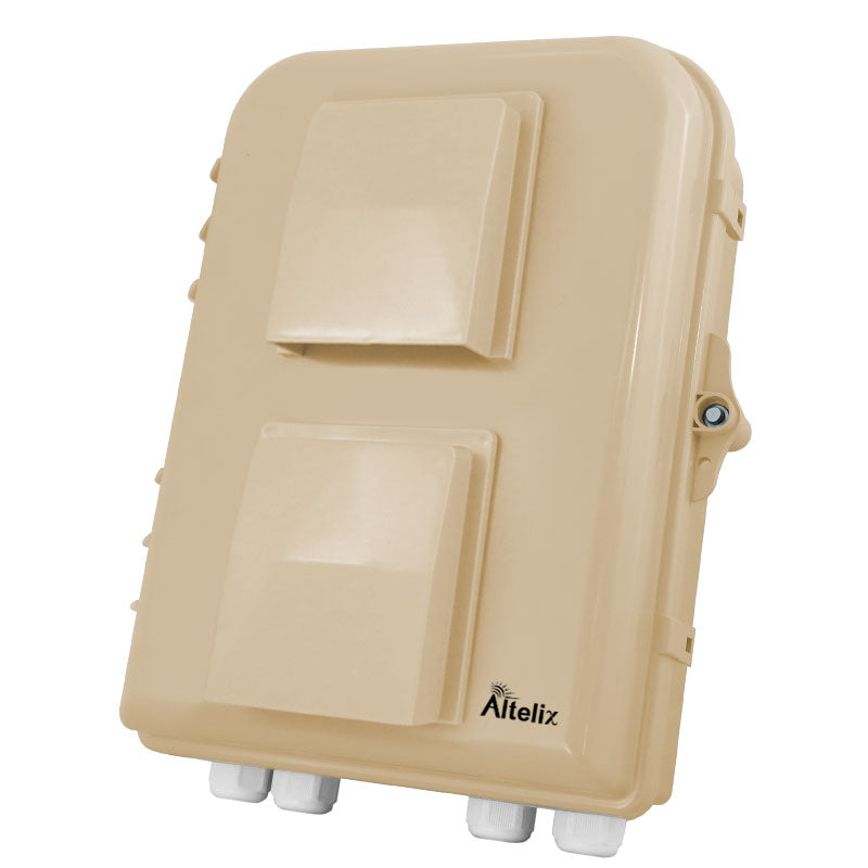 Buy light-ivory Altelix 13x10x4 PC+ABS Vented RF Transparent Outdoor WiFi Enclosure with No-Drill PVC Equipment Mounting Plate, Cooling Fan, 120 VAC Outlet &amp; Power Cord
