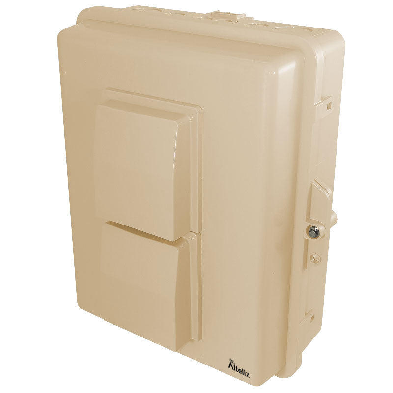 Buy light-ivory Altelix 14x11x5 Vented Polycarbonate + ABS Weatherproof NEMA Enclosure with Cooling Fan, 120 VAC GFCI Outlets &amp; Power Cord