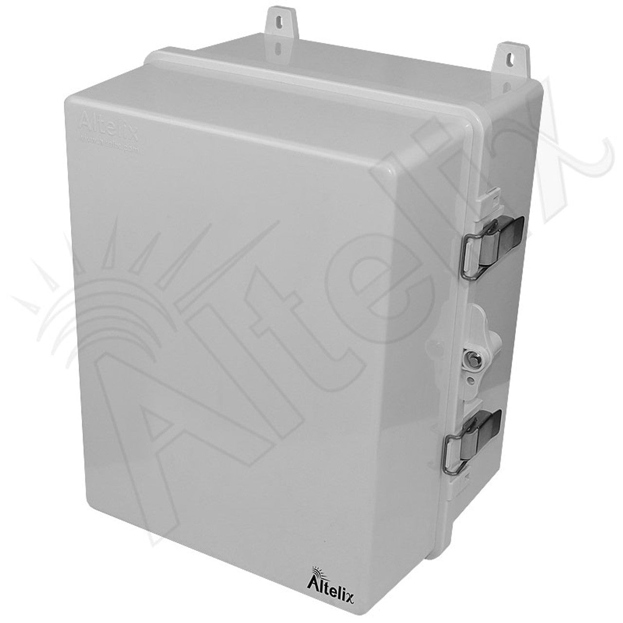 Altelix 14x11x9 Polycarbonate + ABS NEMA 4X Enclosure with Aluminum Equipment Mounting Plate, 120 VAC Outlets & Power Cord