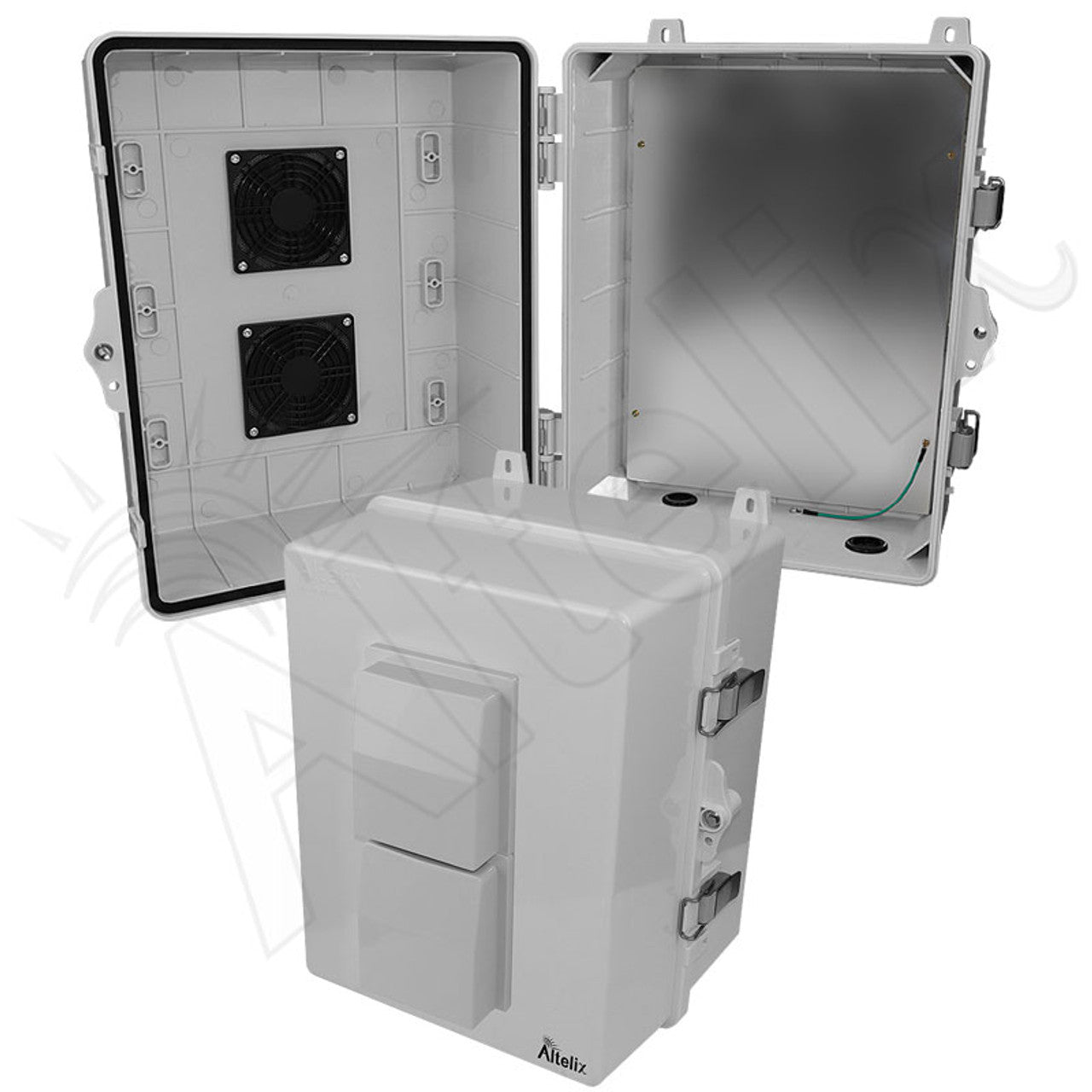 Altelix 14x11x9 Polycarbonate + ABS Vented Enclosure with Aluminum Equipment Mounting Plate