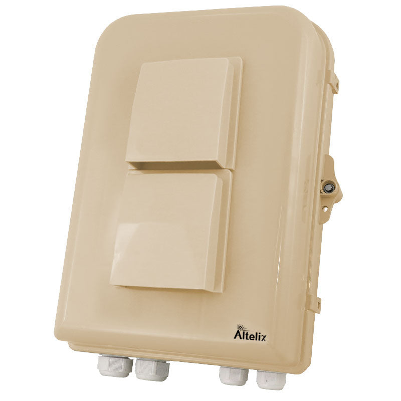 Buy light-ivory Altelix 15x10x5 Polycarbonate + ABS Vented Weatherproof Enclosure with Cooling Fan, 120VAC 3-Prong Power Plug &amp; Power Cord