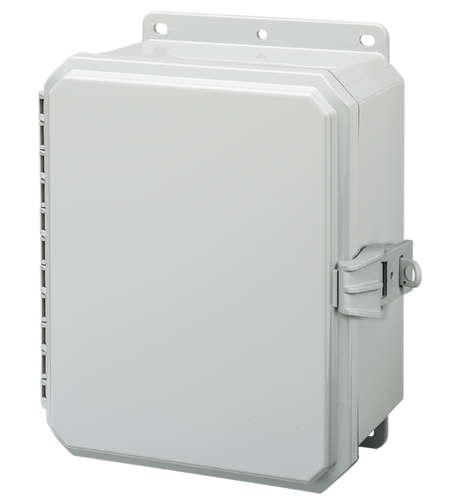 Integra - Impact Series | Low Profile Hinge | Opaque | Non-Metallic Locking Latch | Integrated Mounting Flange