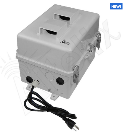 Altelix 12x9x9 Polycarbonate + ABS Vented RF Transparent Outdoor WiFi Enclosure with 120 VAC Outlets & Power Cord
