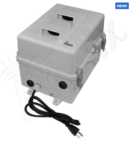 Altelix 12x9x9 Polycarbonate + ABS Vented Enclosure with Aluminum Equipment Mounting Plate, 120 VAC Outlets & Power Cord - 0