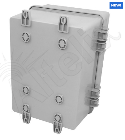 Altelix 12x9x9 Polycarbonate + ABS Vented Enclosure with Aluminum Equipment Mounting Plate, Cooling Fan, 120 VAC Outlets & Power Cord