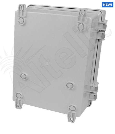 Altelix 14x11x7 Polycarbonate + ABS Vented RF Transparent Outdoor WiFi Enclosure with 120 VAC Outlets & Power Cord