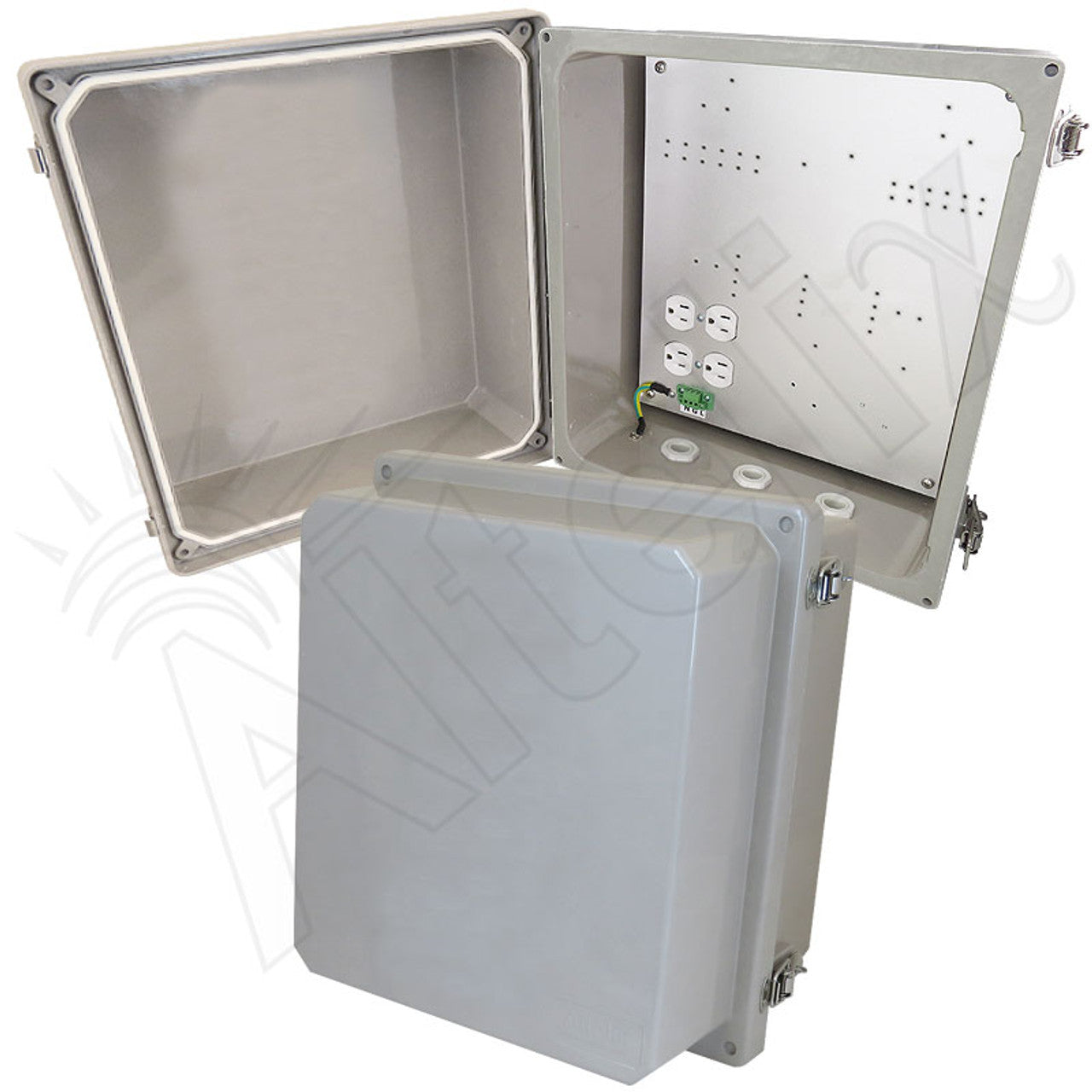 Altelix Fiberglass Weatherproof Heated NEMA Enclosure with 200W Heater & 120 VAC Outlets