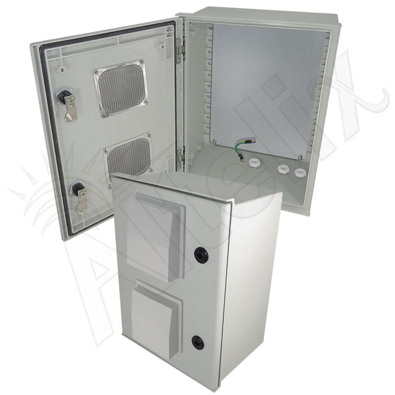 Altelix Vented Fiberglass Weatherproof NEMA Enclosure with Steel Equipment Mounting Plate