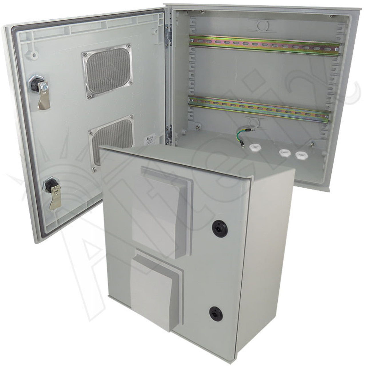 Altelix Vented Industrial DIN Rail Fiberglass Weatherproof NEMA Enclosure
