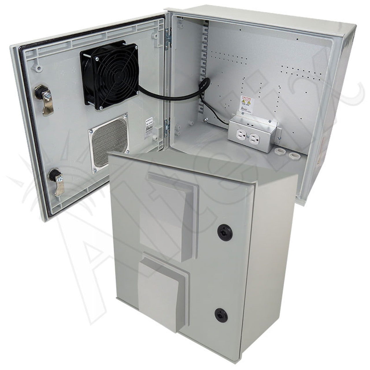 Altelix Vented Fiberglass Weatherproof NEMA Enclosure with Cooling Fan & 120 VAC Outlets