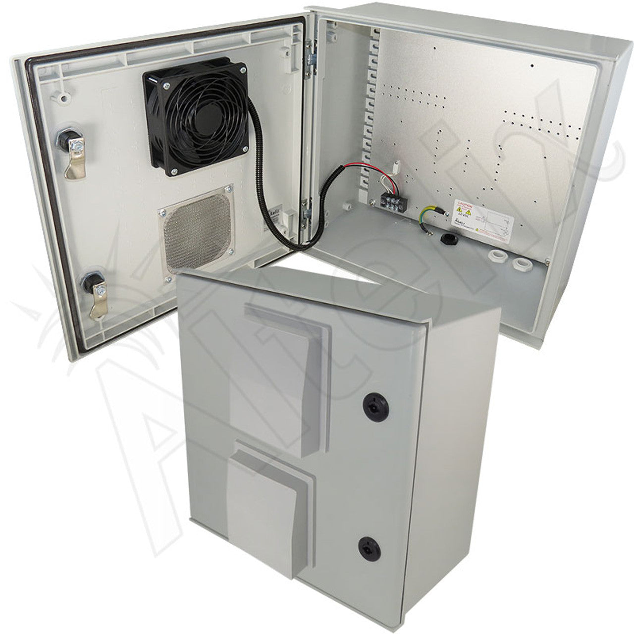 Altelix Vented Fiberglass Weatherproof NEMA Enclosure with 48 VDC Cooling Fan