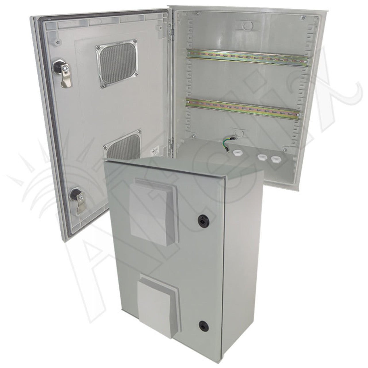 Altelix Vented Industrial DIN Rail Fiberglass Weatherproof NEMA Enclosure