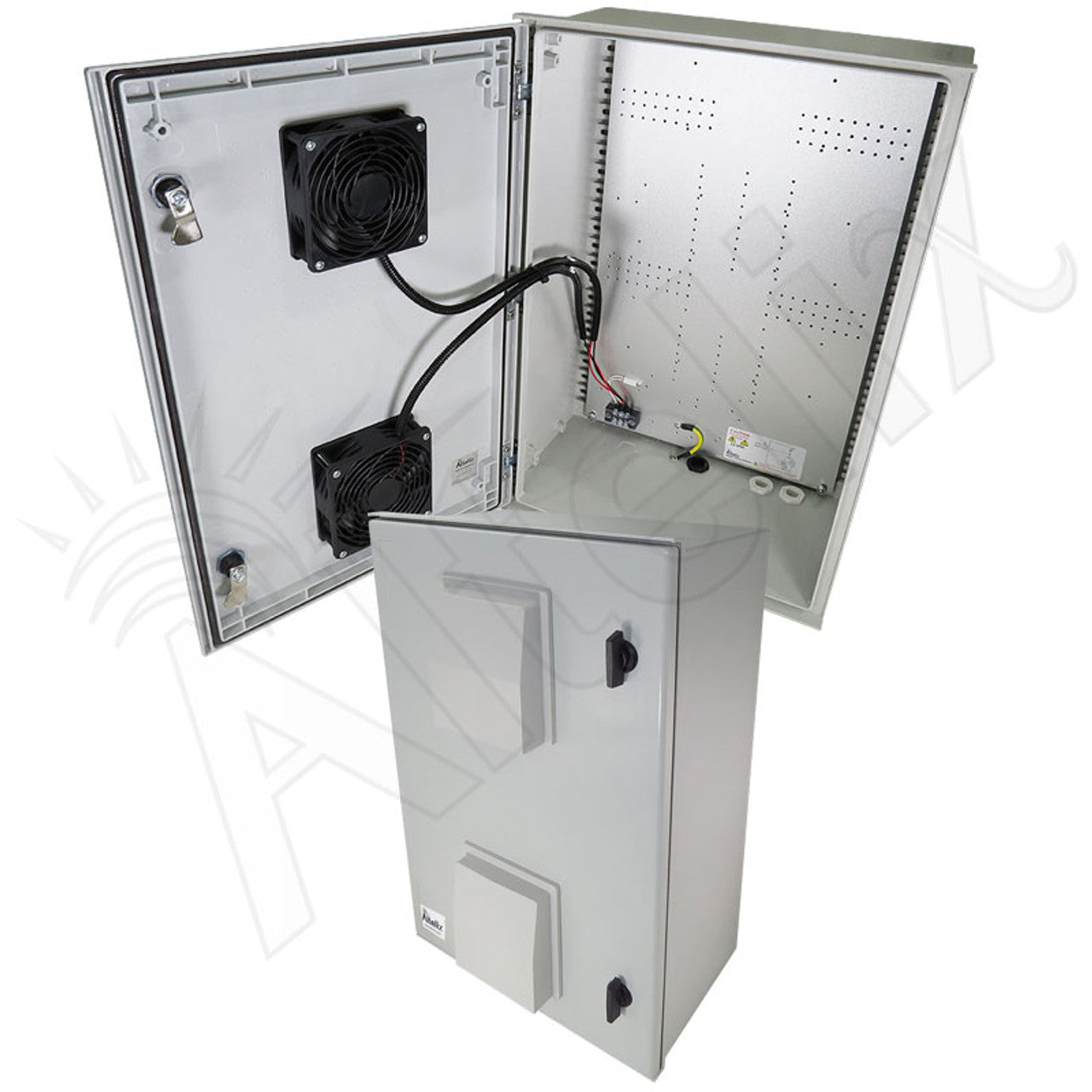Altelix Vented Fiberglass Weatherproof NEMA Enclosure with 48 VDC Cooling Fan