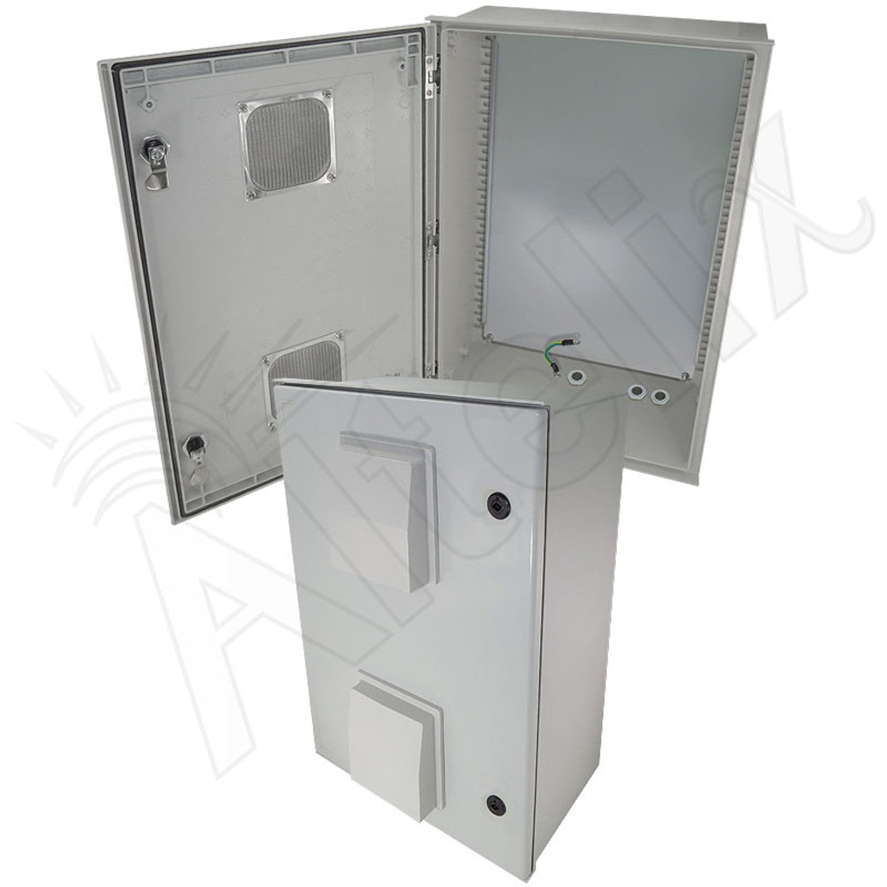 Altelix Vented Fiberglass Weatherproof NEMA Enclosure with Steel Equipment Mounting Plate