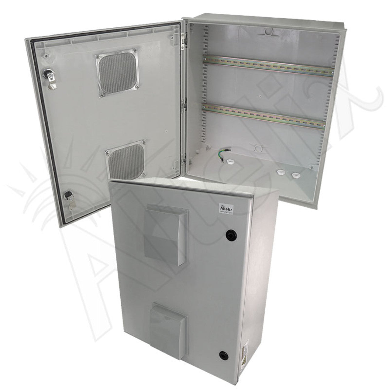Altelix Vented Industrial DIN Rail Fiberglass Weatherproof NEMA Enclosure