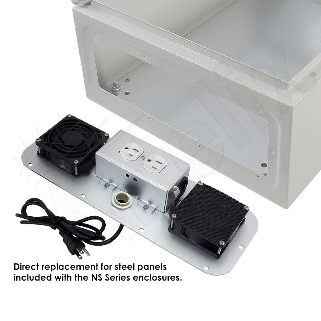 Power Module with 120VAC Outlets and Cooling Fan for NS161608, NX161608, NS201612, NX201612 and NS241612 Enclosures